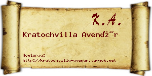 Kratochvilla Avenár névjegykártya
